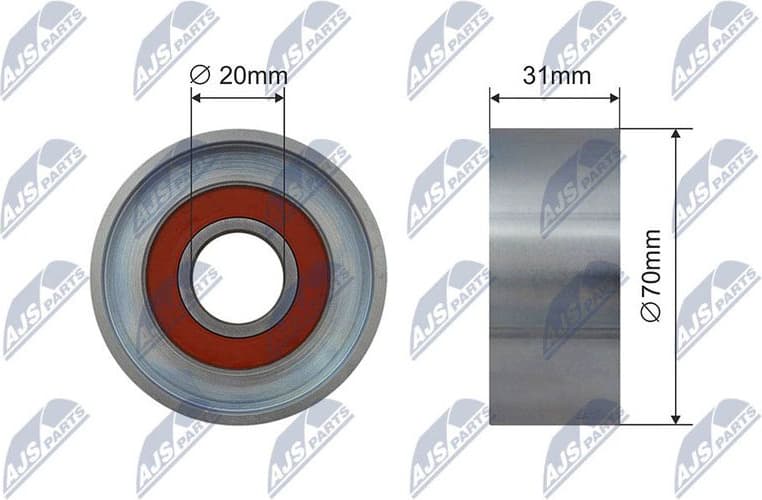 Deflection/Guide Pulley, V-ribbed belt RNK-HD-016