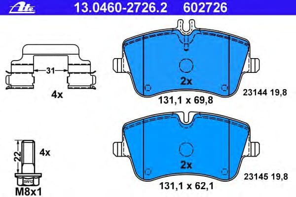 Brake Pad Set, disc brake 13.0460-2726.2