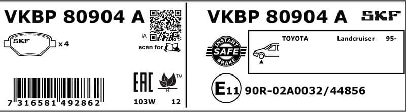 Brake Pad Set, disc brake VKBP80904A - image 3