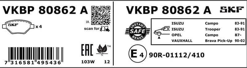 Brake Pad Set, disc brake VKBP80862A - image 3