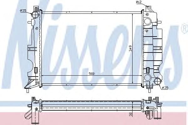 Radiator, engine cooling 64037A