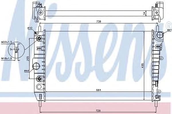 Radiator, engine cooling 66701
