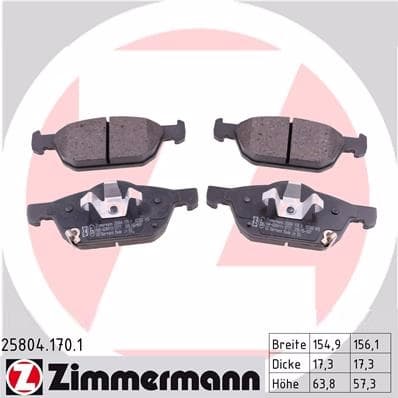 Brake Pad Set, disc brake 25804.170.1