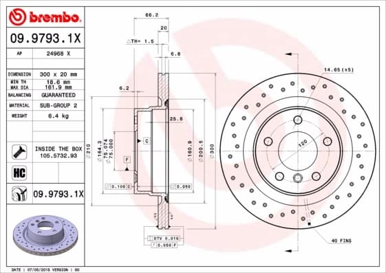 Brake Disc XTRA LINE - Xtra 09.9793.1X
