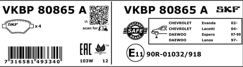 Brake Pad Set, disc brake VKBP80865A - image 3