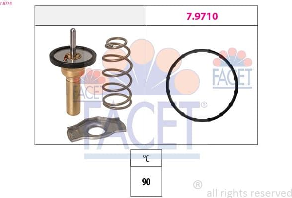 Thermostat, coolant Made in Italy - OE Equivalent 7.8774