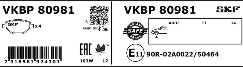 Brake Pad Set, disc brake VKBP80981 - image 3