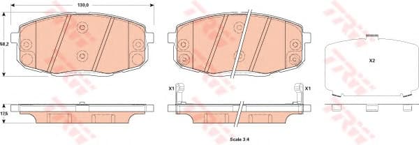 Brake Pad Set, disc brake GDB3523