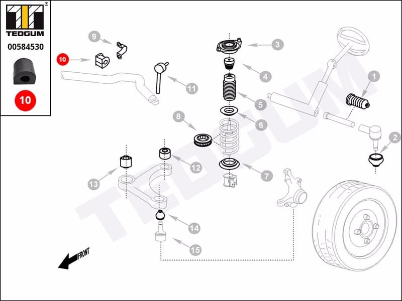 Mounting, stabiliser bar 00584530