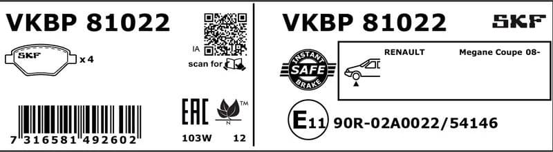 Brake Pad Set, disc brake VKBP81022 - image 3