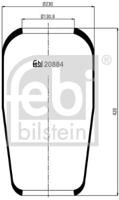 Bellow, air suspension 20884