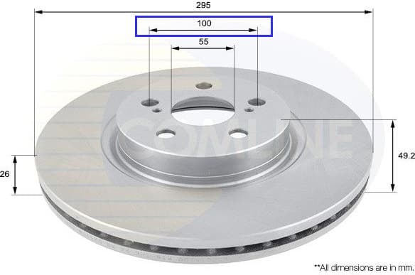 Brake disc, 1pcs FRONT ADC01110V