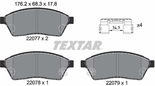 Brake Pad Set, disc brake Q+ 2207701