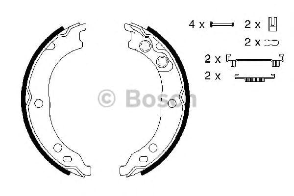 Brake Shoe Set, parking brake 0986487712
