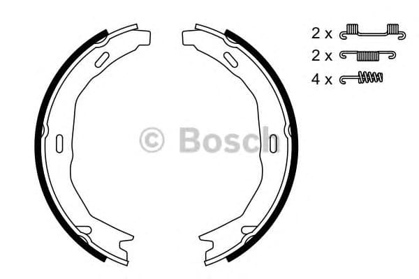 Brake Shoe Set, parking brake 0986487723