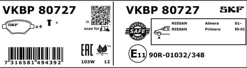 Brake Pad Set, disc brake VKBP80727 - image 3