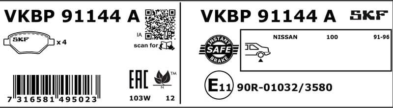 Brake Pad Set, disc brake VKBP91144A - image 3