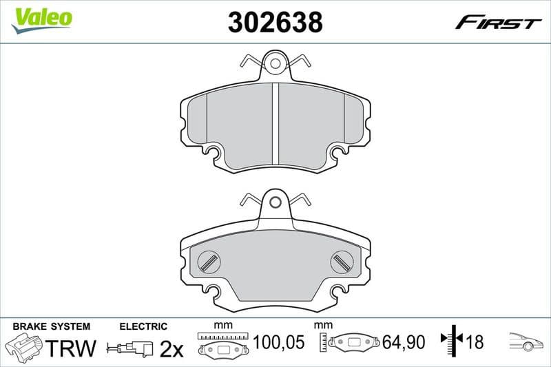 Brake Pad Set, disc brake ESSENTIAL 302638