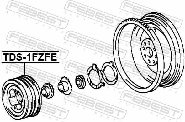 Belt Pulley, crankshaft TDS-1FZFE - image 2