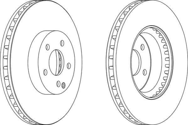 Brake discs kit rear, (2pcs), Top Quality DDF1691C