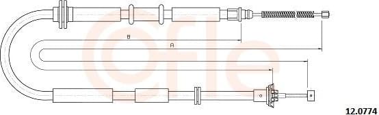 Cable Pull, parking brake 92.12.0774
