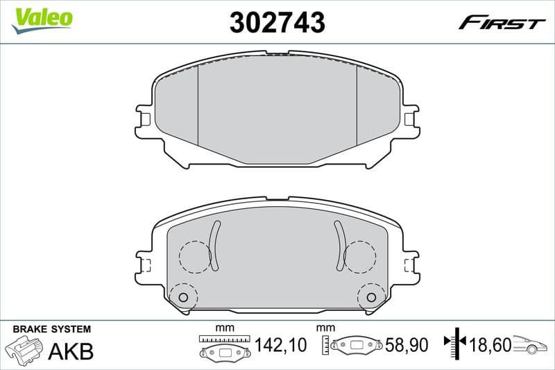 Brake Pad Set, disc brake ESSENTIAL 302743