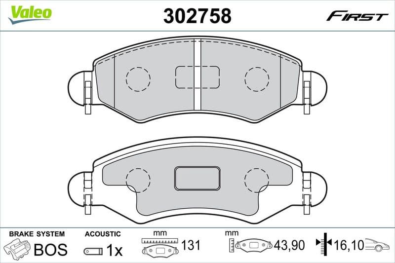 Brake Pad Set, disc brake ESSENTIAL 302758