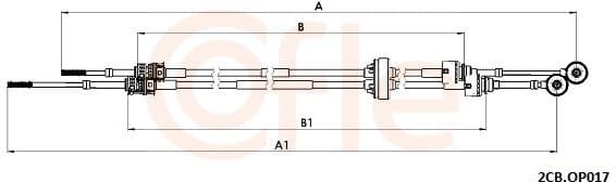 Cable Pull, manual transmission 92.2CB.OP017