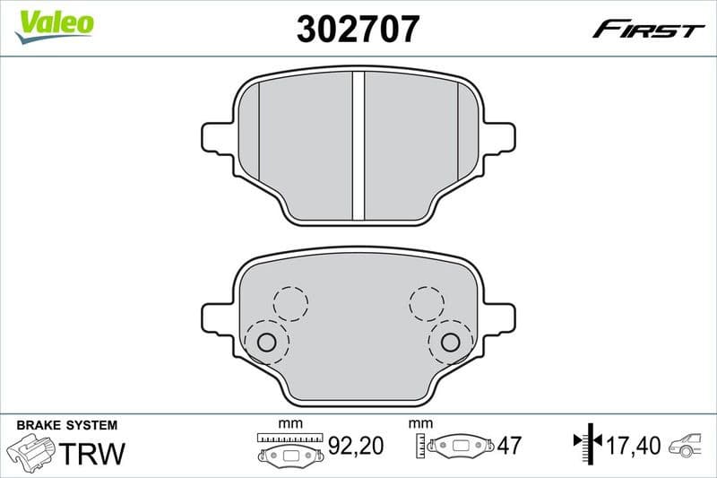 Brake Pad Set, disc brake ESSENTIAL 302707