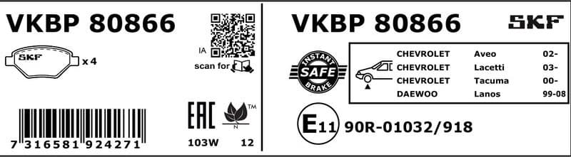 Brake Pad Set, disc brake VKBP80866 - image 3