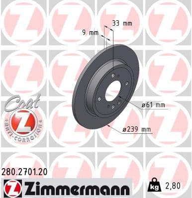 Brake Disc COAT Z 280.2701.20