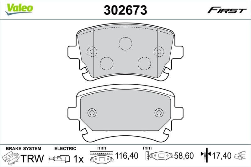 Brake Pad Set, disc brake ESSENTIAL 302673