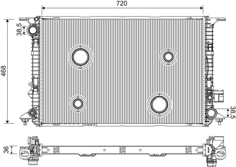 Radiator, engine cooling 701224