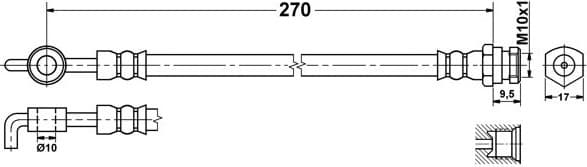 Brake hose rear JA21.445