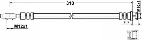 Brake hose rear AU21.156