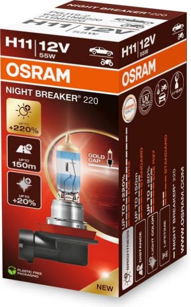 Osram lemputės H11 12V NIGHT BREAKER +220% 1vnt - 64211NB220