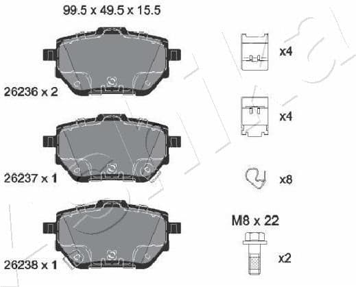 Brake Pad Set, disc brake 51-02-267 - image 2
