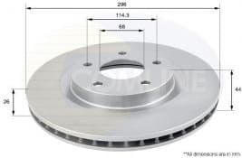 Brake disc, 1pcs FRONT ADC0274V