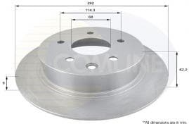 Brake disc, 1pcs REAR ADC0275
