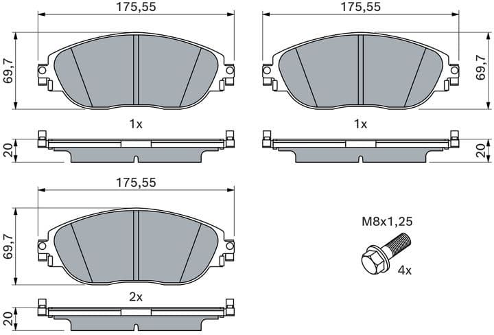 Brake Pad Set, disc brake 0986424628