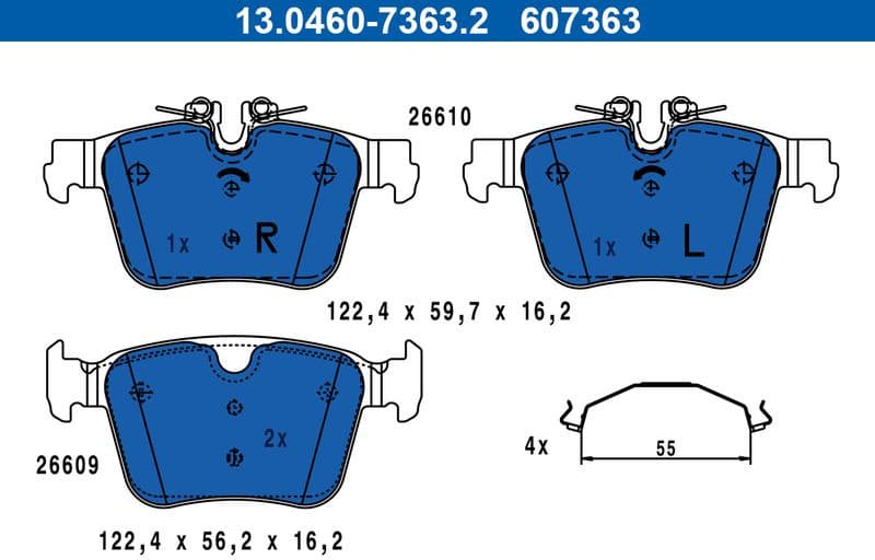 Brake Pad Set, disc brake 13.0460-7363.2