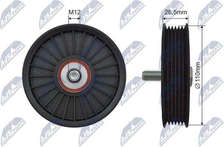 Deflection/Guide Pulley, V-ribbed belt RNK-CH-038