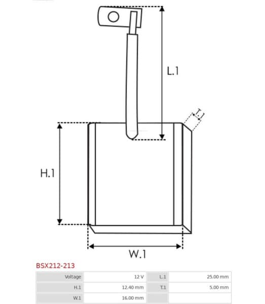 Carbon Brush, starter AS BSX212-213 - image 2