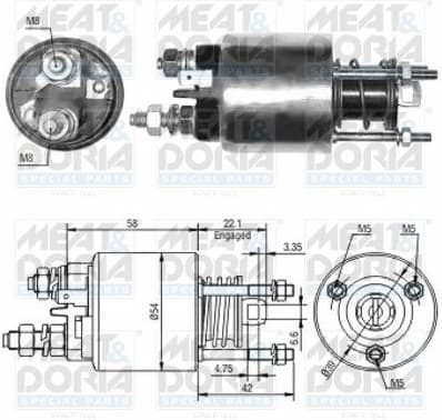 Solenoid Switch, starter 46047
