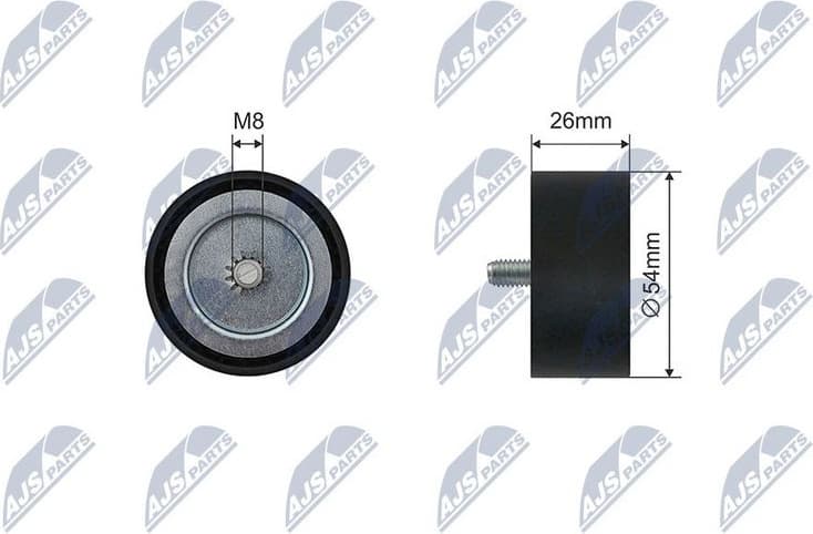 Tensioner Pulley, V-ribbed belt RNK-ME-064