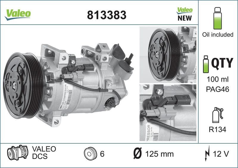 Compressor, air conditioning VALEO ORIGINS NEW OE TECHNOLOGY 813383 - image 2