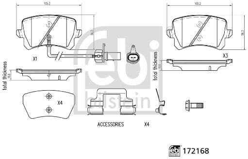 Brake Pad Set, disc brake 172168 - image 2