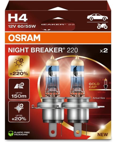Osram Bulbs H4 NIGHT BREAKER LASER +220% - 64193NB220-2HB
