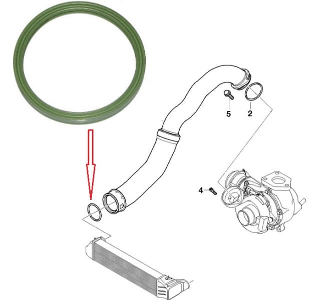 Seal ring, turbocharger, intercooler 11617788415
