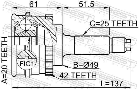 Joint Kit, drive shaft 0710-SY415A42 - image 2